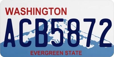 WA license plate ACB5872