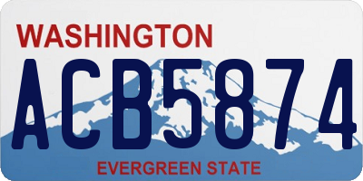 WA license plate ACB5874
