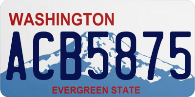 WA license plate ACB5875
