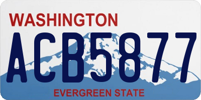 WA license plate ACB5877
