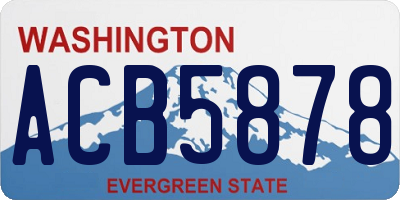 WA license plate ACB5878