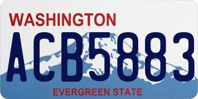 WA license plate ACB5883