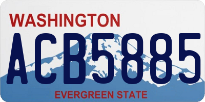 WA license plate ACB5885