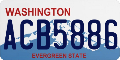 WA license plate ACB5886