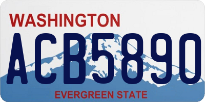 WA license plate ACB5890
