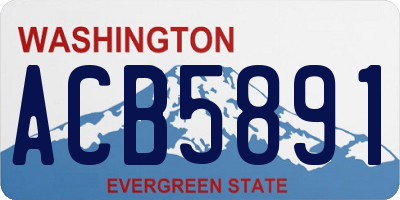 WA license plate ACB5891