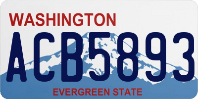 WA license plate ACB5893