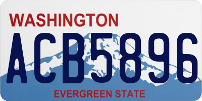 WA license plate ACB5896