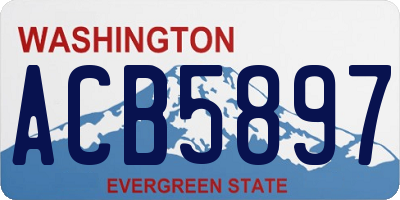 WA license plate ACB5897