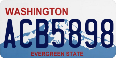 WA license plate ACB5898
