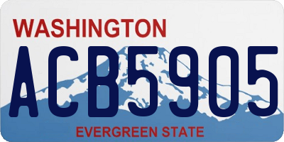 WA license plate ACB5905
