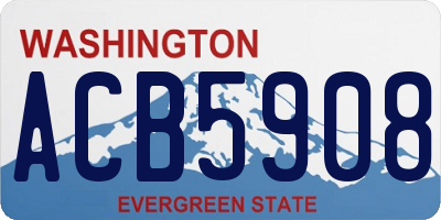 WA license plate ACB5908