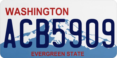 WA license plate ACB5909
