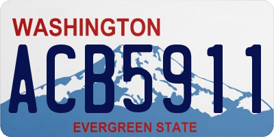 WA license plate ACB5911