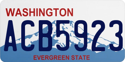 WA license plate ACB5923