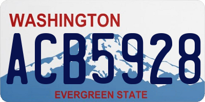 WA license plate ACB5928