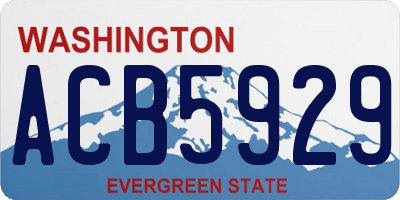 WA license plate ACB5929