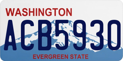 WA license plate ACB5930