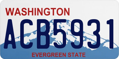 WA license plate ACB5931