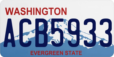 WA license plate ACB5933