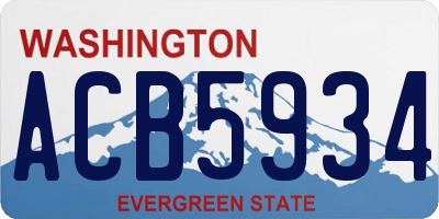 WA license plate ACB5934