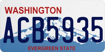 WA license plate ACB5935