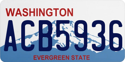 WA license plate ACB5936
