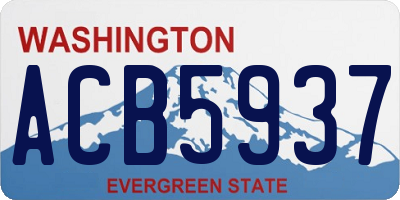 WA license plate ACB5937