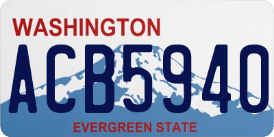 WA license plate ACB5940