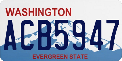 WA license plate ACB5947