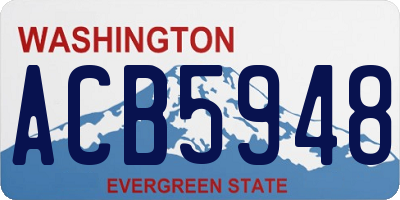 WA license plate ACB5948