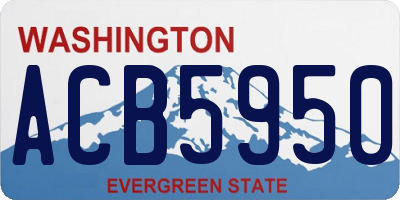 WA license plate ACB5950