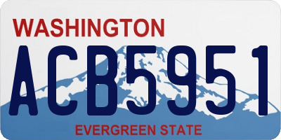 WA license plate ACB5951