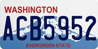 WA license plate ACB5952
