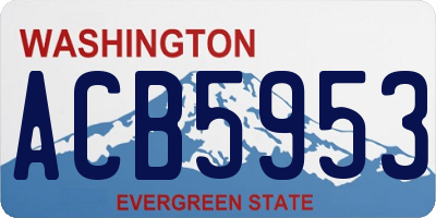 WA license plate ACB5953