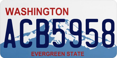 WA license plate ACB5958