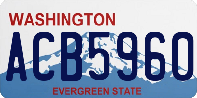 WA license plate ACB5960