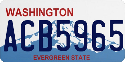 WA license plate ACB5965