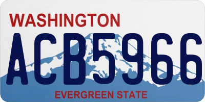 WA license plate ACB5966