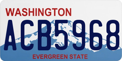 WA license plate ACB5968