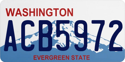 WA license plate ACB5972