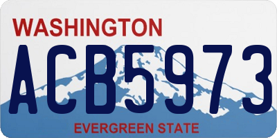 WA license plate ACB5973