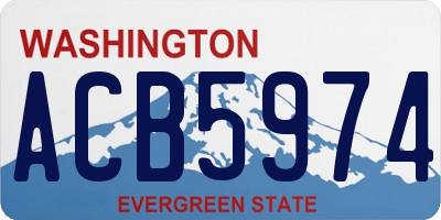 WA license plate ACB5974