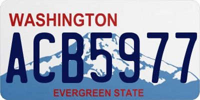 WA license plate ACB5977