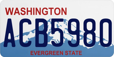 WA license plate ACB5980