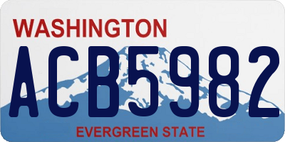 WA license plate ACB5982