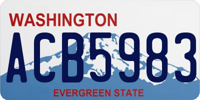 WA license plate ACB5983