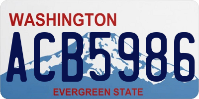 WA license plate ACB5986
