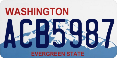 WA license plate ACB5987