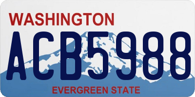 WA license plate ACB5988